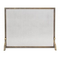 Pilgrim Home and Hearth 18254 Bay Branch Embossed Single Fireplace Panel Screen  Antique Brass - B00CI8KX7M